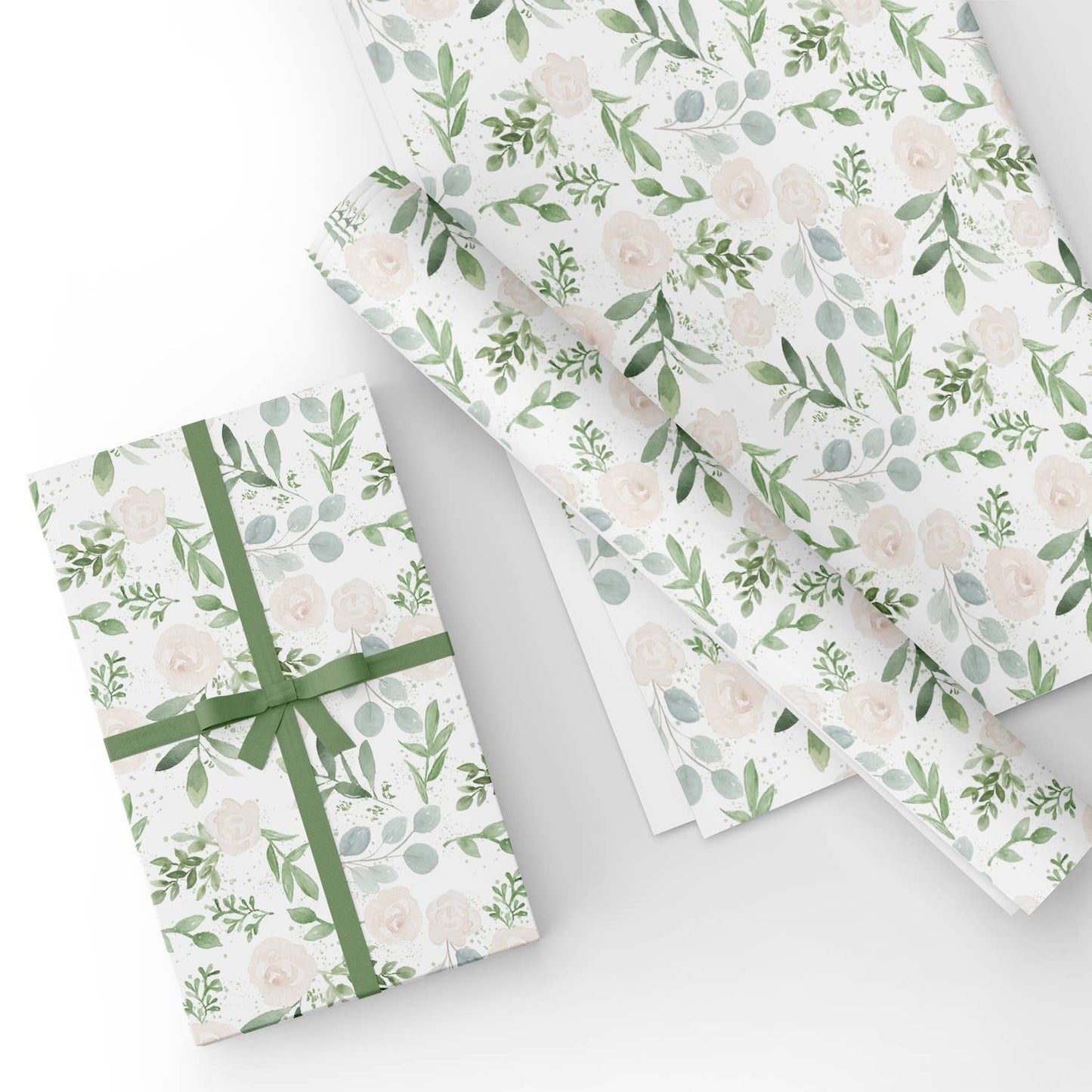 Watercolor Wedding Floral Flat Wrapping Paper Sheet Wholesale Wraphaholic
