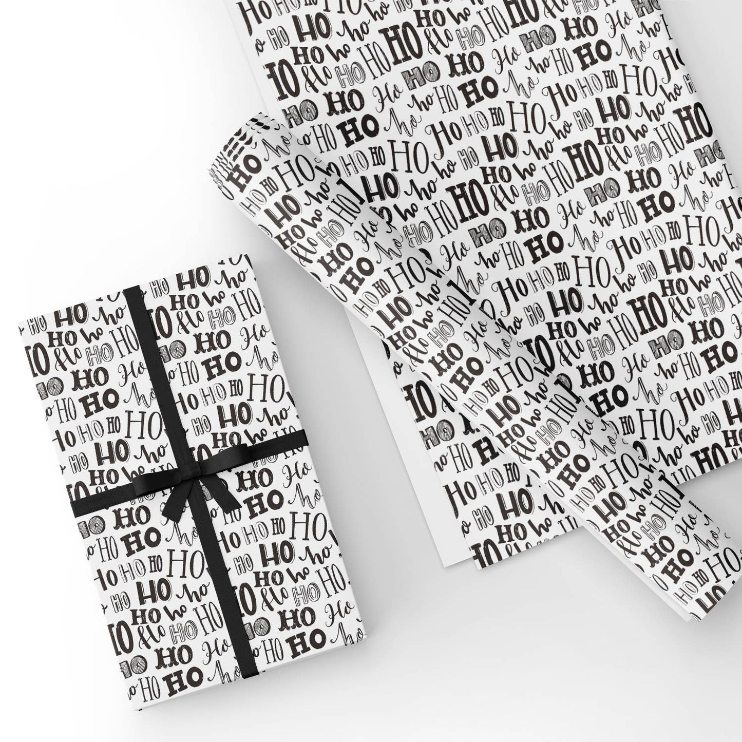 Black White Ho Flat Wrapping Paper Sheet Wholesale Wraphaholic