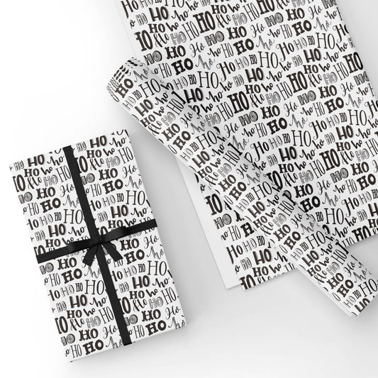 Black White Ho Flat Wrapping Paper Sheet Wholesale Wraphaholic