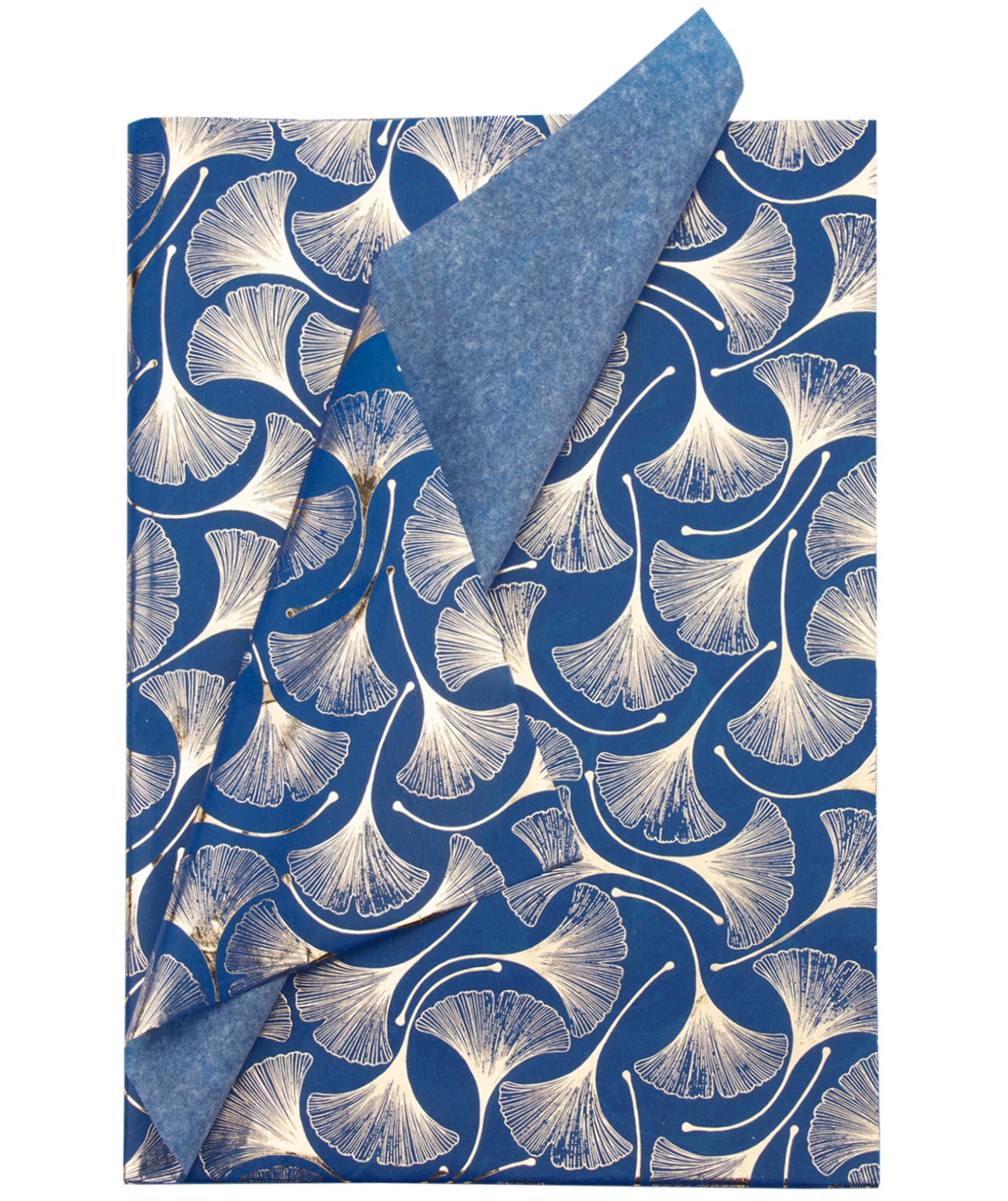 Ginkgo Gold Stamp Navy Blue Tissue Paper 20" x 30" Bulk Wholesale Wrapaholic