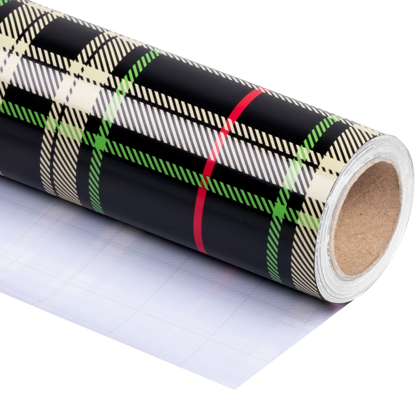 Green and Black Christmas Grid Wrapping Paper Roll Wholesale Wrapholic