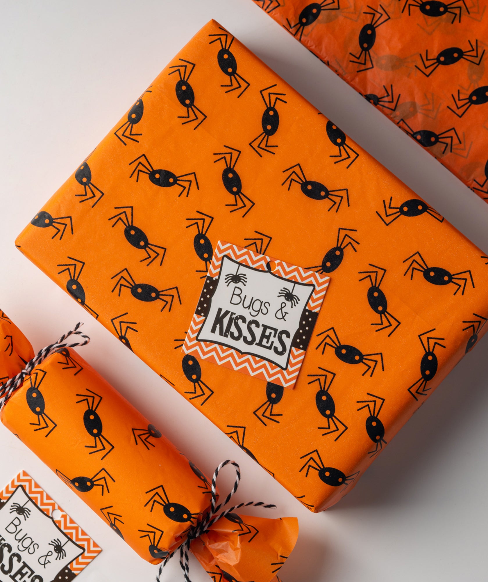 Halloween Spider Orange Tissue Paper 20" x 30" Bulk Wholesale Wrapaholic