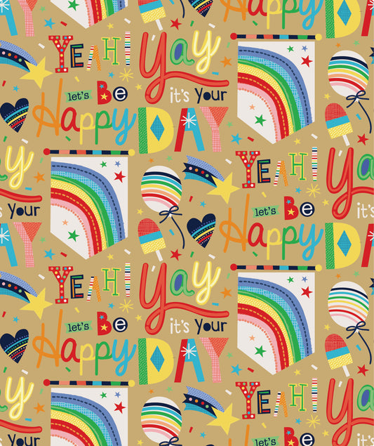 Happy Birthday Melody Kraft Wrapping Paper Recycled RUSPEPA
