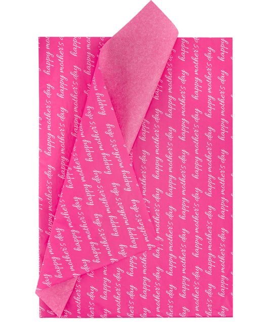 Happy Mother's Day Hot Pink Tissue Paper 20" x 30" Bulk Wholesale Wrapaholic