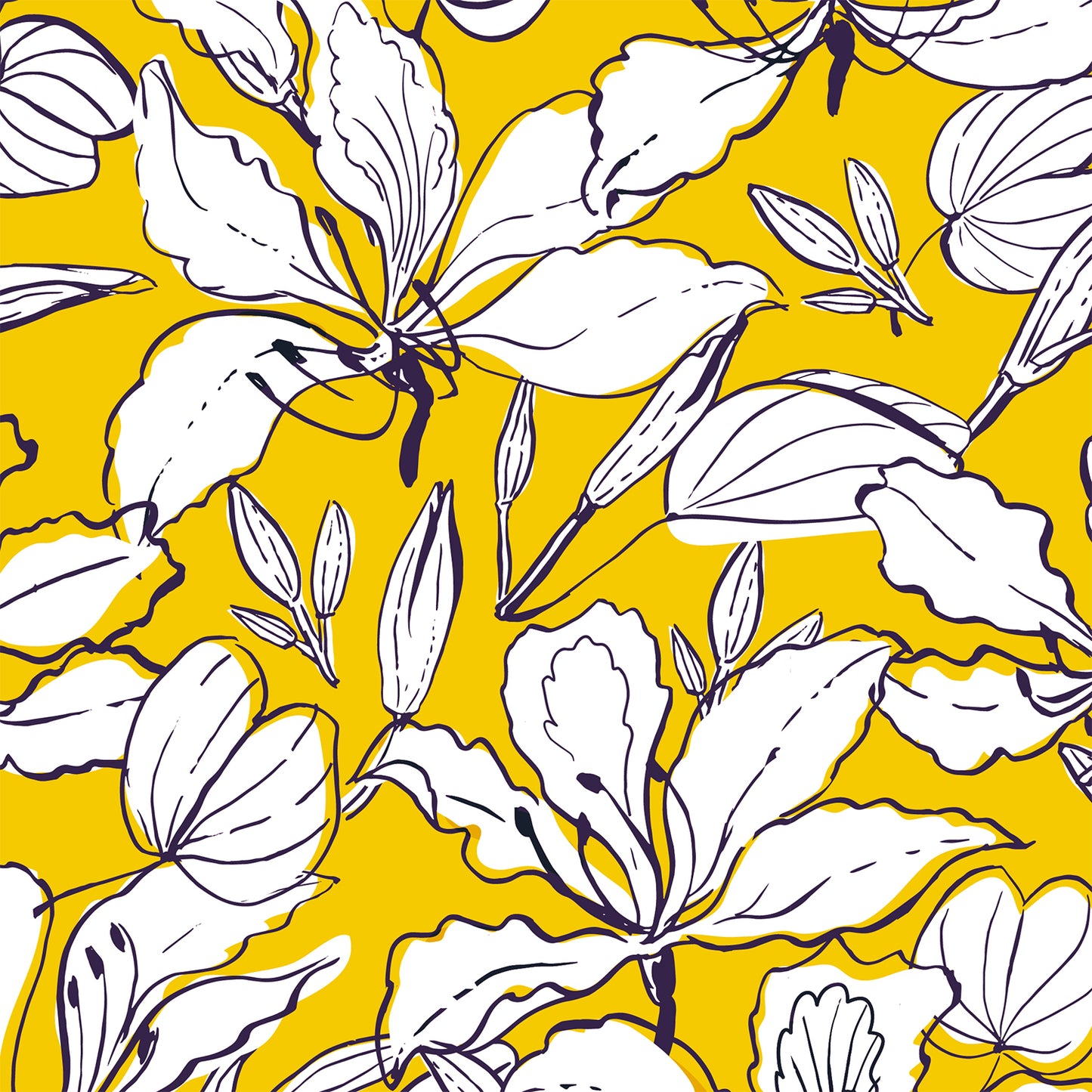 Lily in Bright Yellow Flat Wrapping Paper Sheet Wholesale Wraphaholic