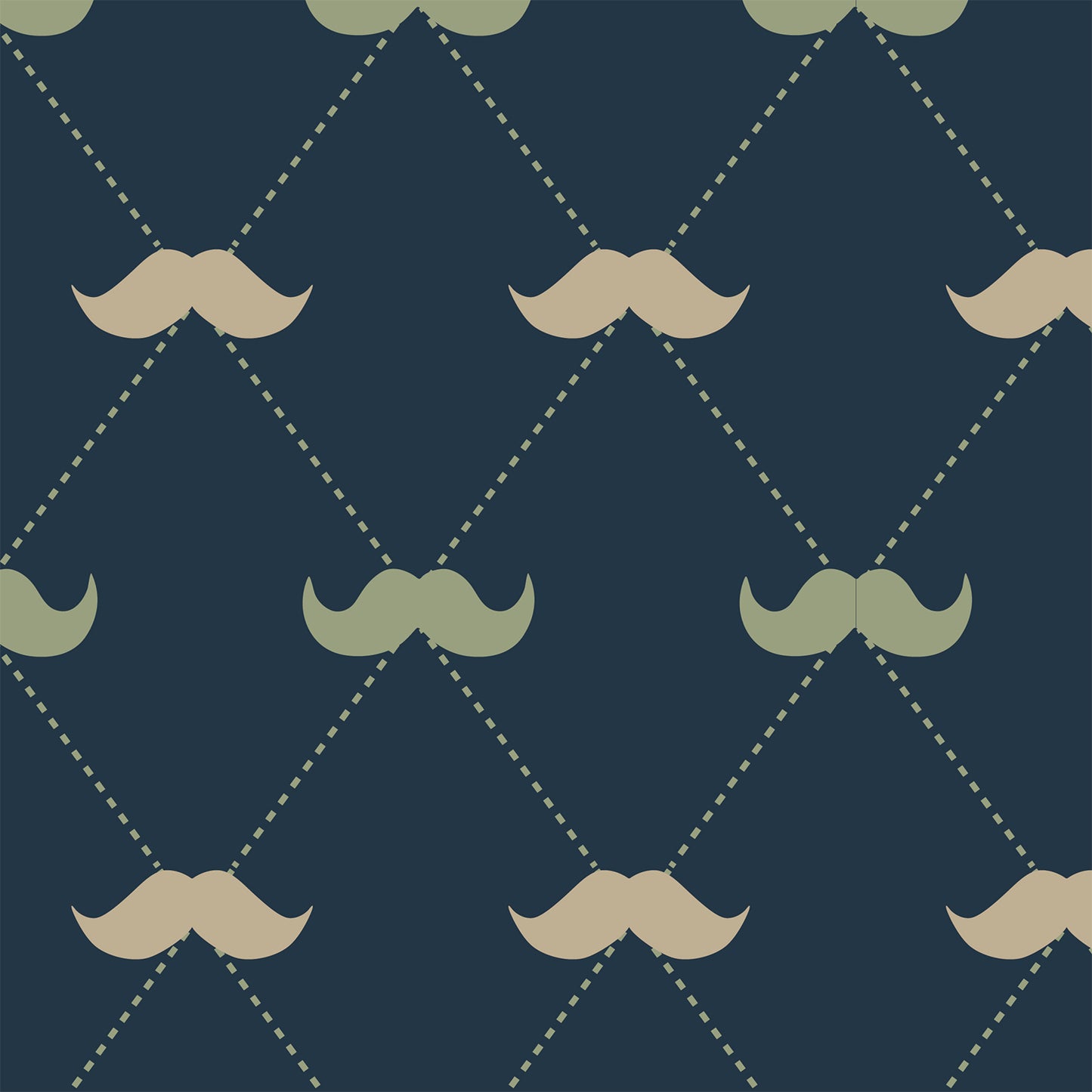 Moustache Navy Blue Flat Wrapping Paper Sheet Wholesale Wraphaholic