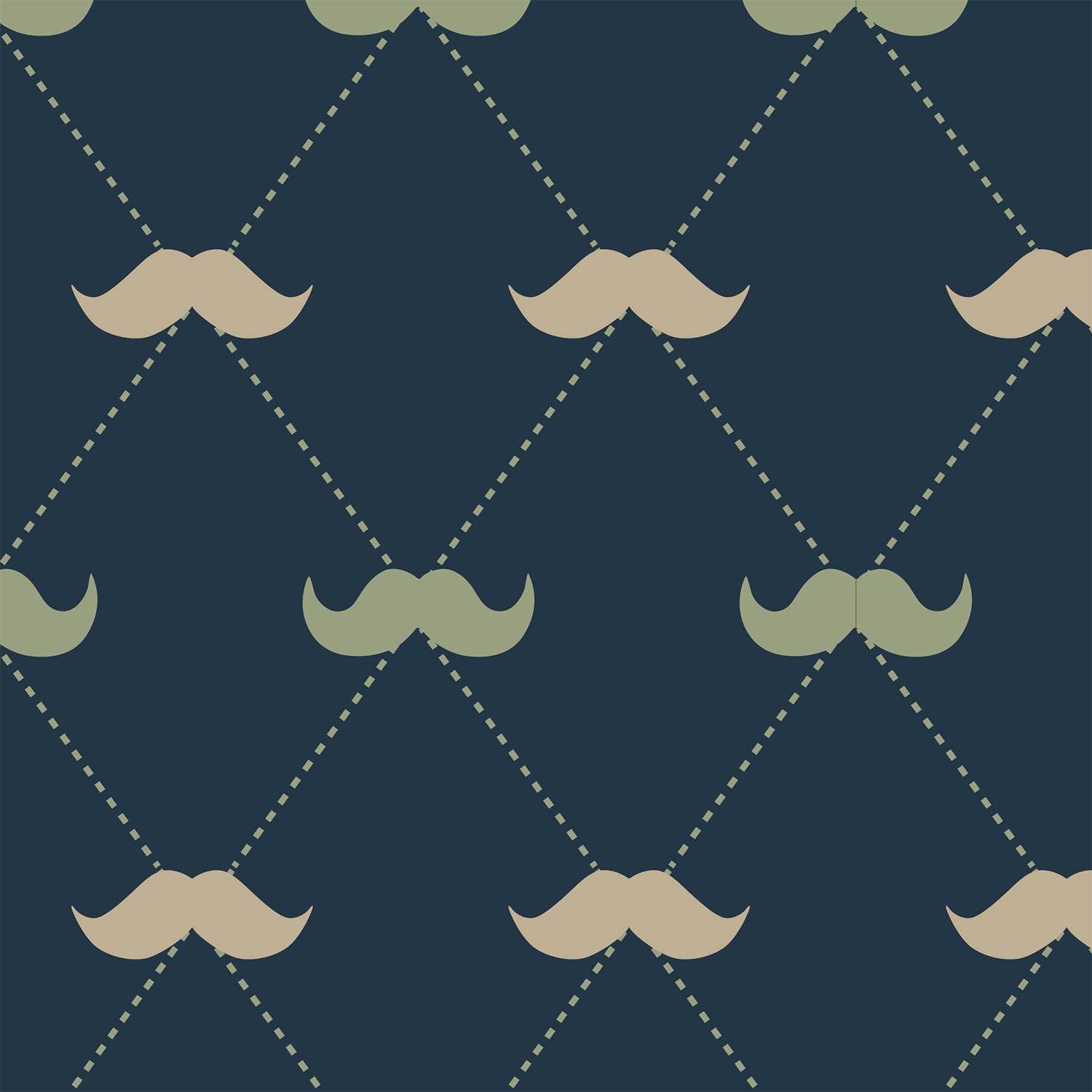 Moustache Navy Blue Flat Wrapping Paper Sheet Wholesale Wraphaholic