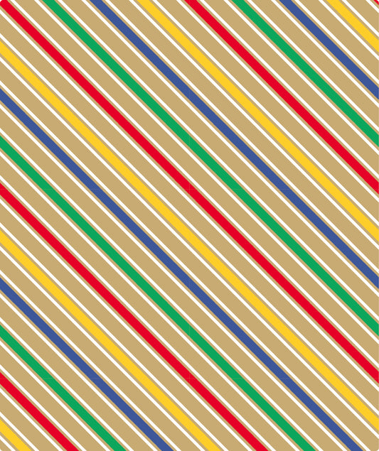 Multicolor Stripe Eco-friendly Kraft Wrapping Paper Recycled RUSPEPA