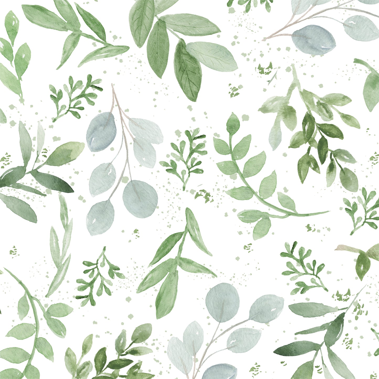 Watercolor Green Leaves Flat Wrapping Paper Sheet Wholesale Wraphaholic