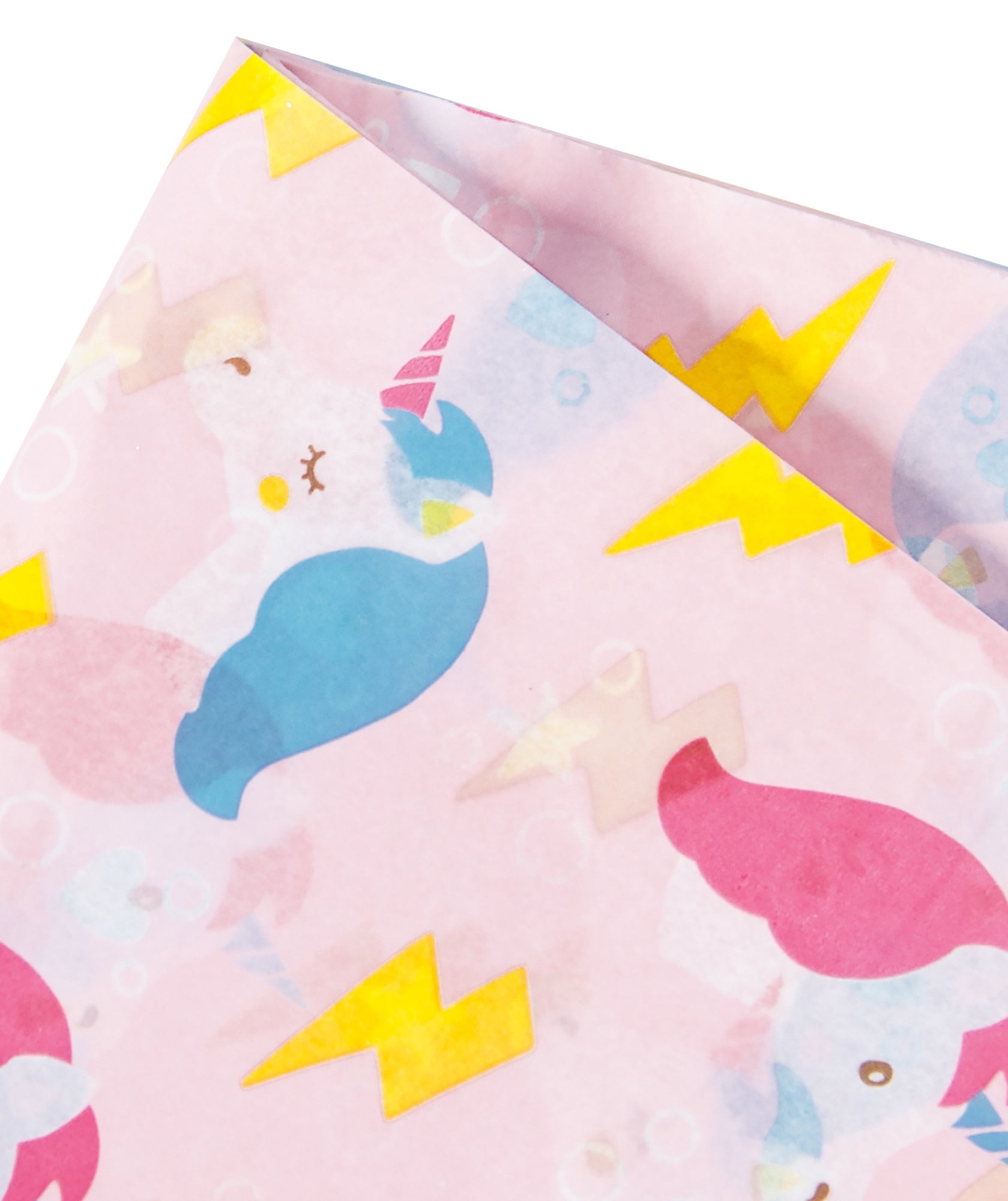 Pink Flash Unicorn Gril's Birthday Tissue Paper 20" x 30" Bulk Wholesale Wrapaholic