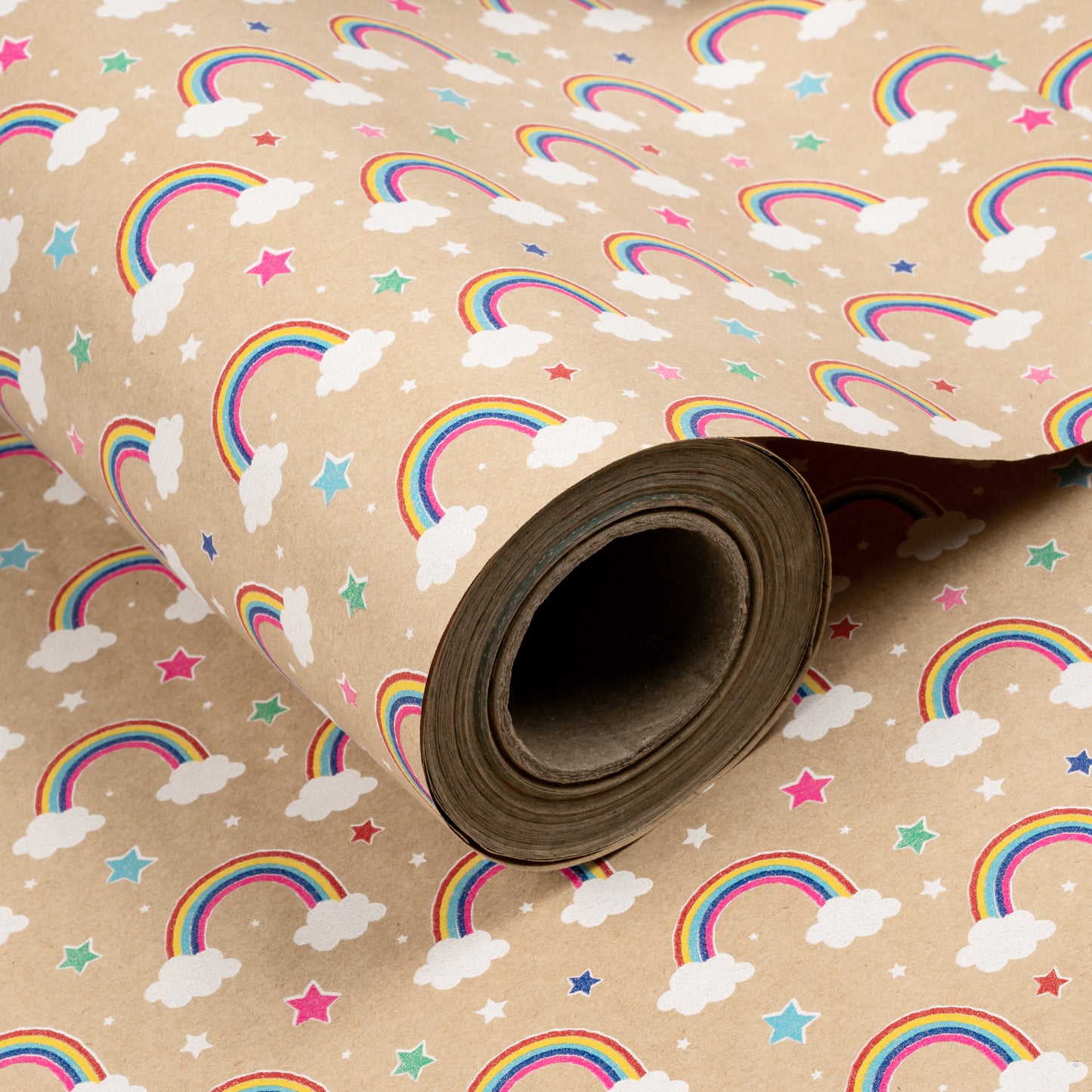Rainbow Cloud & Star Eco-friendly Kraft Wrapping Paper Recycled RUSPEPA