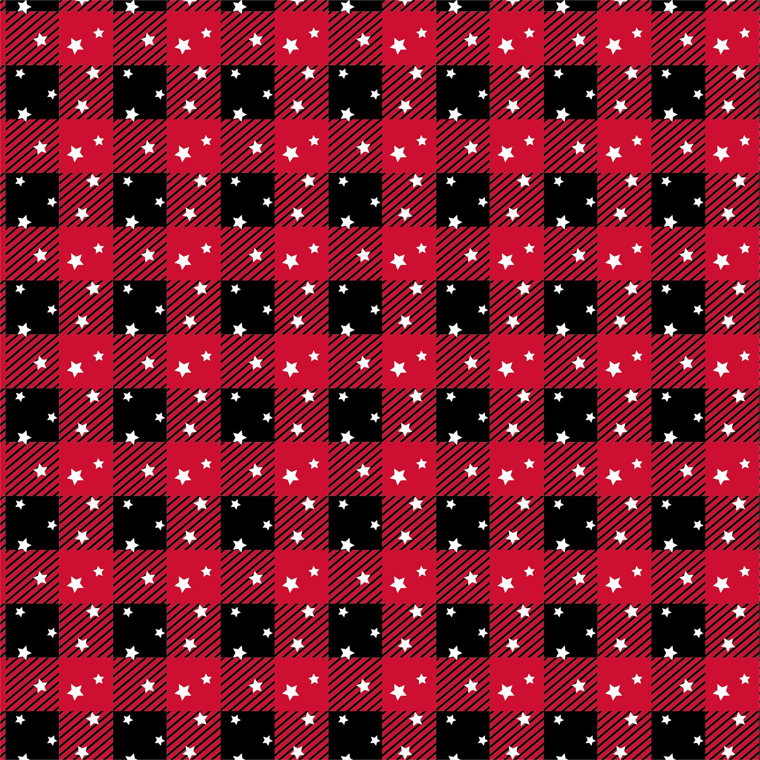 Red and Black Buffalo Grid Snowflake Flat Wrapping Paper Sheet Wholesale Wraphaholic