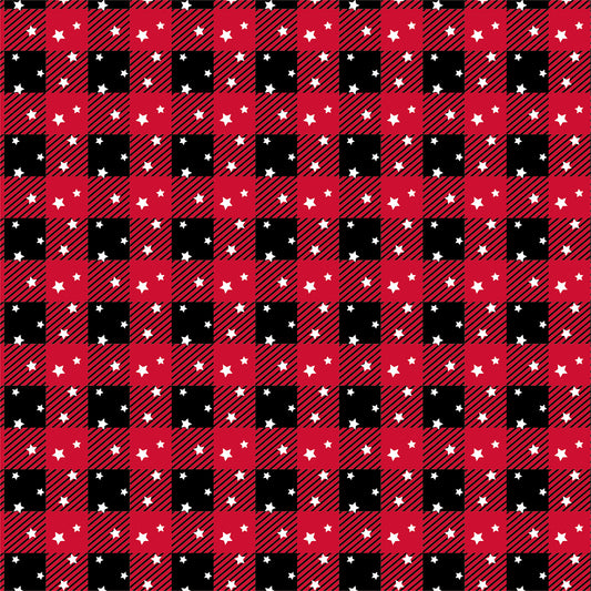 Red and Black Buffalo Grid Snowflake Flat Wrapping Paper Sheet Wholesale Wraphaholic