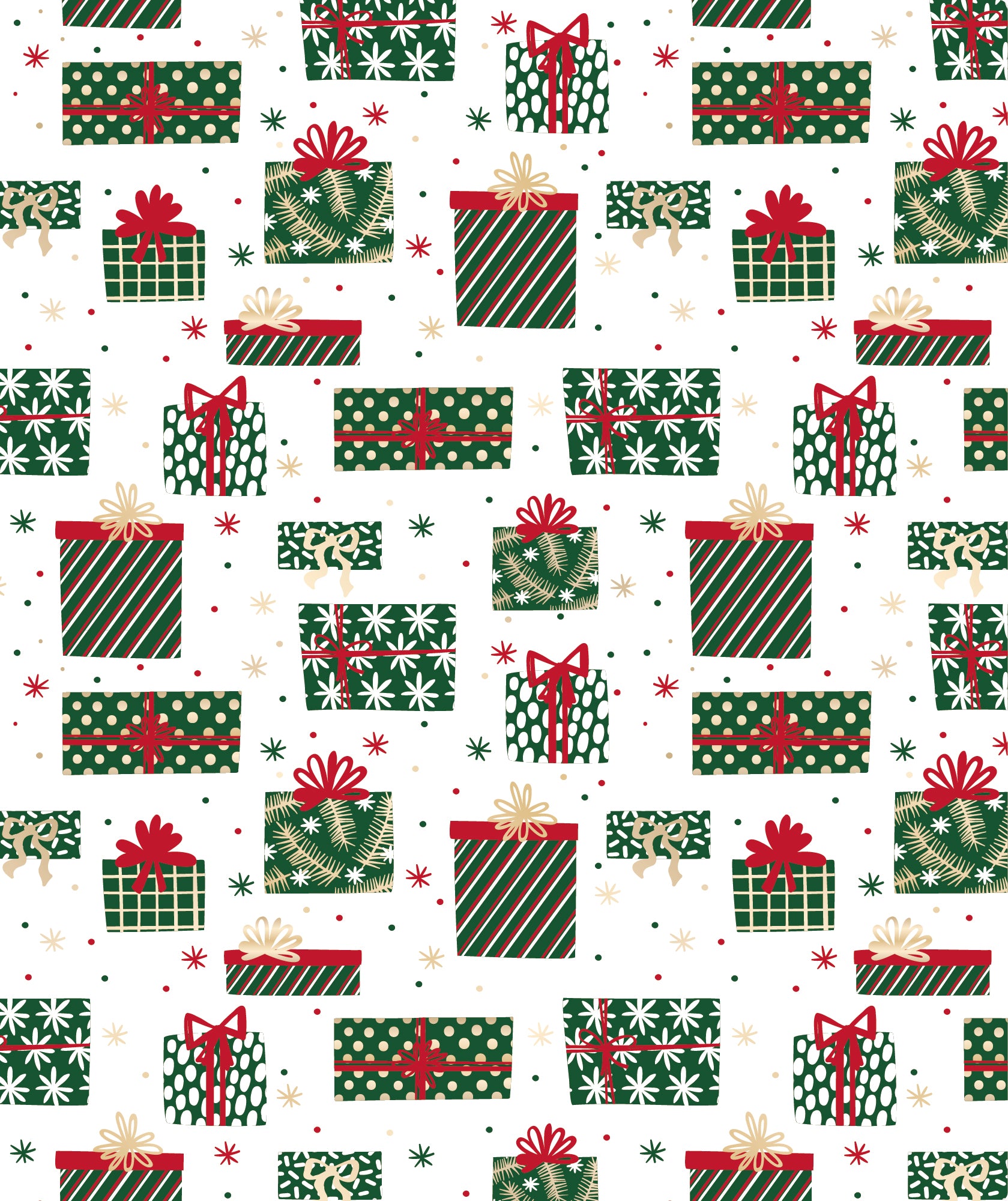 Red ＆ Green Christmas Presents Foil Wrapping Paper Roll Wholesale Wrapholic