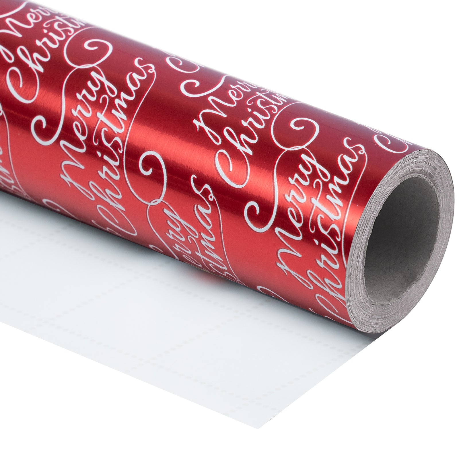 Red Merry Christmas Foil Wrapping Paper Roll Wholesale Wrapholic