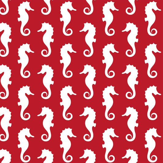 Seahorse in Red Flat Wrapping Paper Sheet Wholesale Wraphaholic