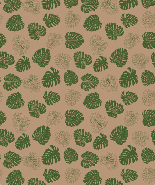 Summer Monstera Eco-Friendly Kraft Wrapping Paper  Recycled RUSPEPA