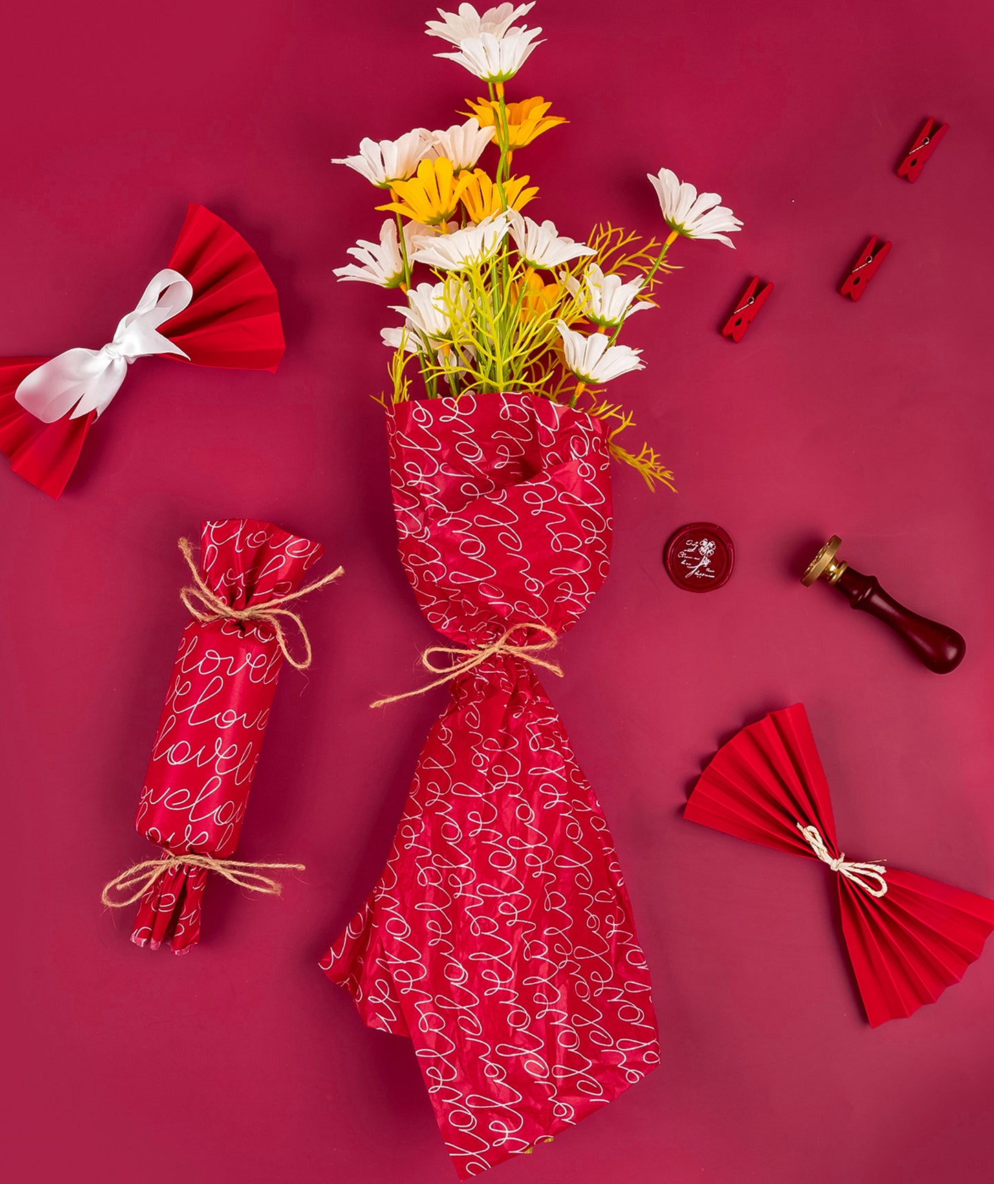 Valentine's Day Love Red Tissue Paper 20" x 30" Bulk Wholesale Wrapaholic