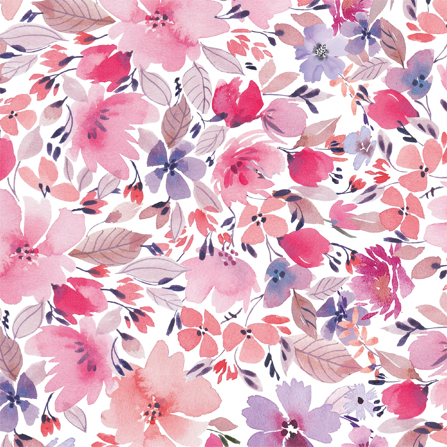 Watercolor Pink Flowers Flat Wrapping Paper Sheet Wholesale Wraphaholic