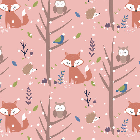 Winter Forest Fox Flat Wrapping Paper Sheet Wholesale Wraphaholic